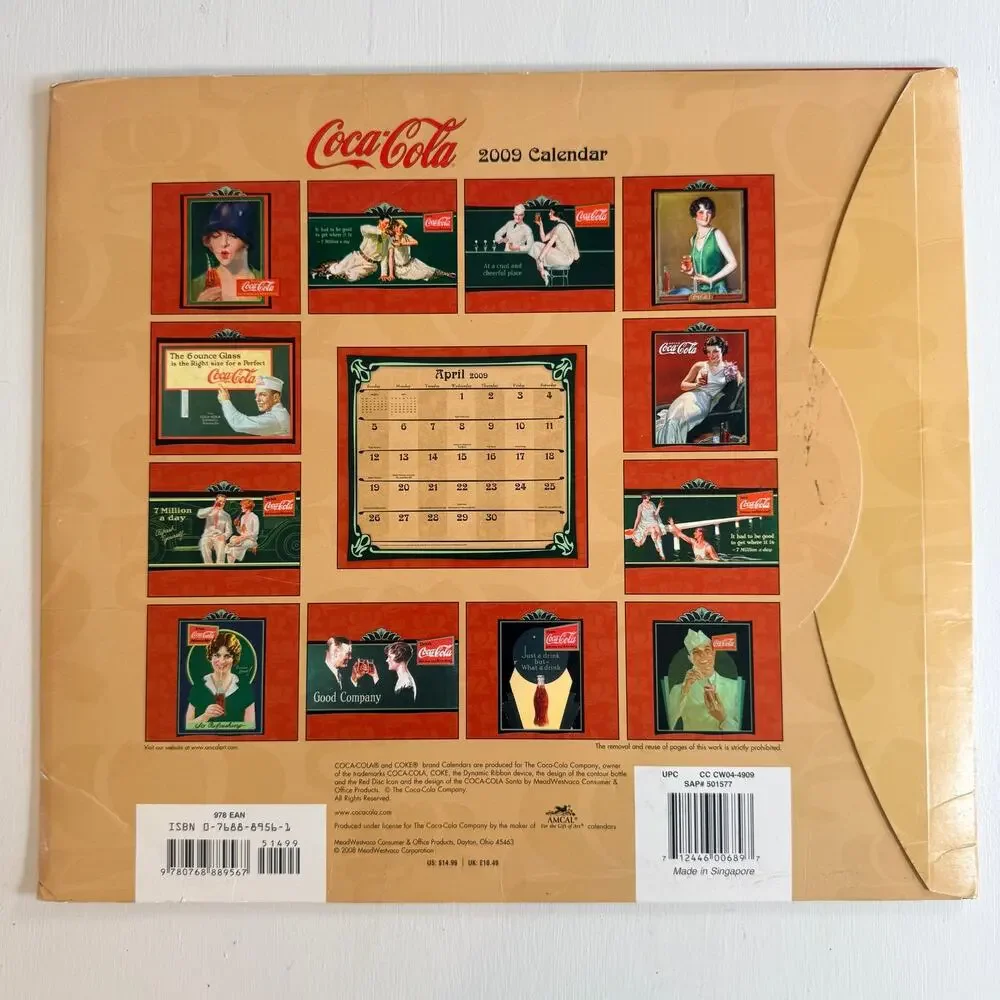 2009 Coca Cola Calendar Vintage 1926 Ad Art Fred Mizen Retro Coke Collectible